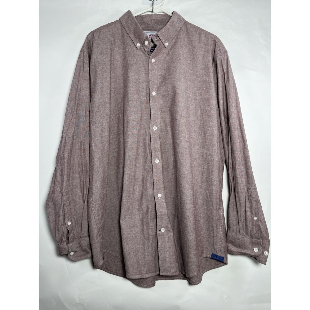 Alynn Classic Fit Men's Button Down‎ Shirt Maroon Size XXL Cotton Preppy EUC